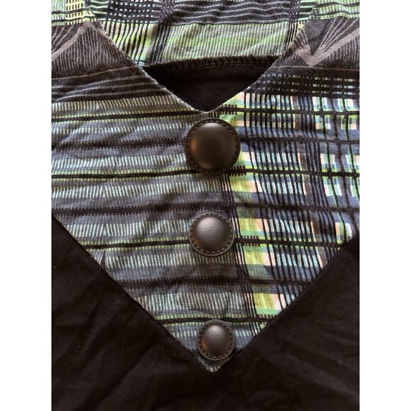 Lior‎ Paris Designer Art Sleeveless Tunic Top Size Measured Stretch Buttons City - Picture 6 of 8